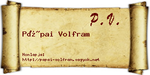 Pápai Volfram névjegykártya